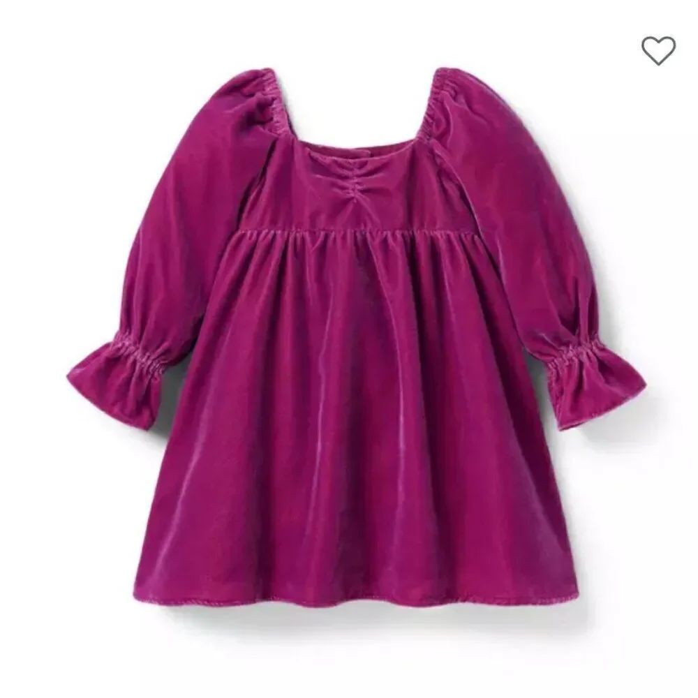 Janie and Jack 100048444 Burgundy Velvet Sweetheart Dress